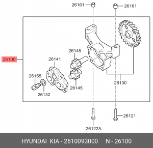 Насос масляный ДВС 2610093000 HYUNDAI KIA