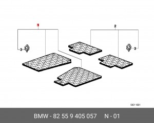 Коврики салона (комплект) 82 55 9 405 057 BMW
