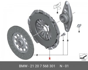 Комплект сцепления 21 20 7 568 301 BMW