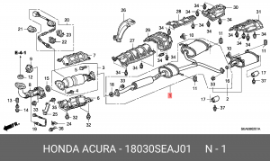 Глушитель - задняя часть системы ОГ 18030SEAJ01 HONDA