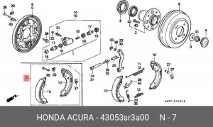 Комплект тормозных колодок 43053SR3A00 HONDA