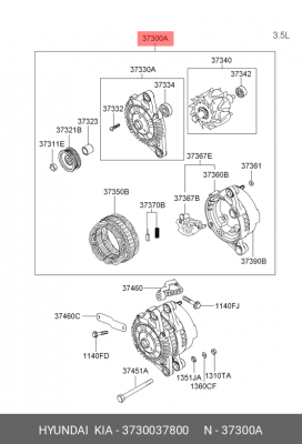 Генератор 3730037800 HYUNDAI KIA