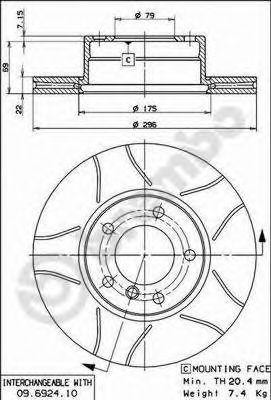 Тормозной диск 09.6924.75 BREMBO