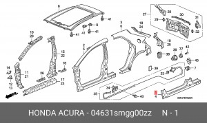 Панель порога 04631SMGG00ZZ HONDA