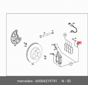 Колодки тормозные (ремкомплект) A 000 421 97 91 MERCEDES BENZ