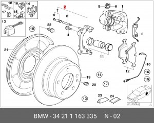 Скоба тормозного суппорта 34 21 1 163 335 BMW
