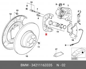 Скоба тормозного суппорта 34 21 1 163 335 BMW