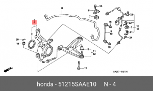Кулак поворотный (комплект) 51215SAAE10 HONDA