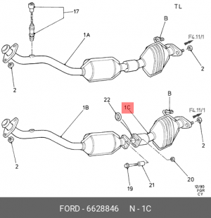 Катализатор 6628846 FORD