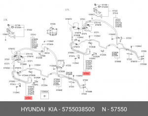 Трубка ГУР 5755038500 HYUNDAI KIA