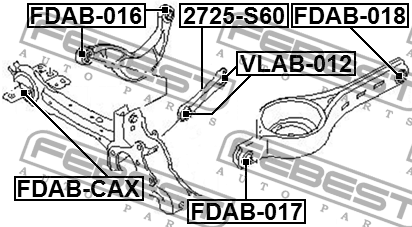 Сайлентблок заднего рычага FDAB-017 FEBEST