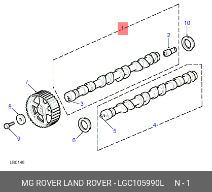 Распредвал LGC105990L LAND ROVER