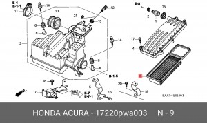 Воздушный фильтр 17220-PWA-003 HONDA