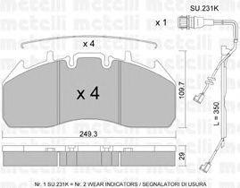 Комплект тормозных колодок, диско 2208090K METELLI