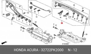 Провода высоковольтные системы зажигания (комплект) 32722PK2000 HONDA