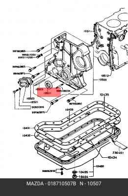 Уплотняющее кольцо, коленчатый вал 018710507B MAZDA