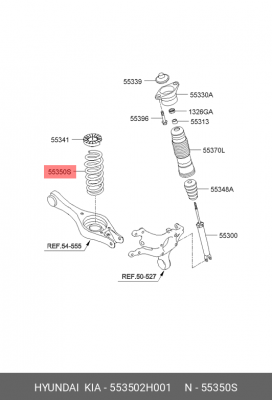 Пружина подвески 553502H001 HYUNDAI KIA