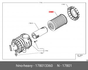 Фильтр воздушный 178013360 HINO