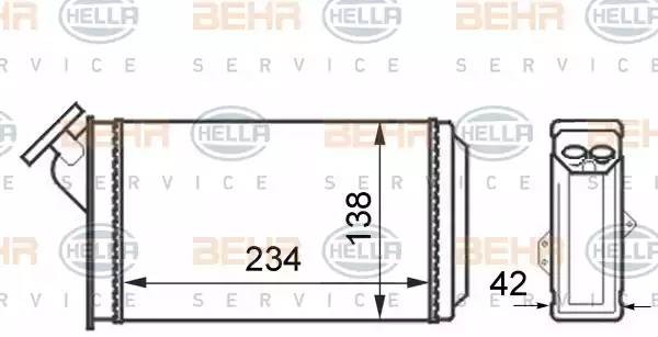 Теплообменник, отопление салона 8FH 351 024-321 HELLA