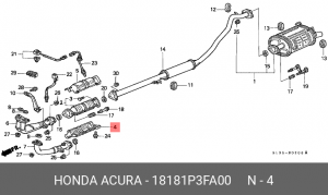 Деталь 18181P3FA00 HONDA