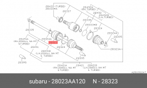 Комплект пылника, приводной вал 28023-AA120 SUBARU