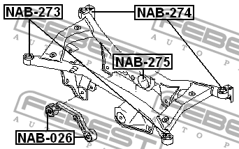 Сайлентблок - втулка амортизатора подвески NAB-026 FEBEST