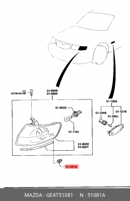 Клипса крепежная GE4T51081 MAZDA