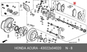 Комплект тормозных колодок, диско 43022S04020 HONDA