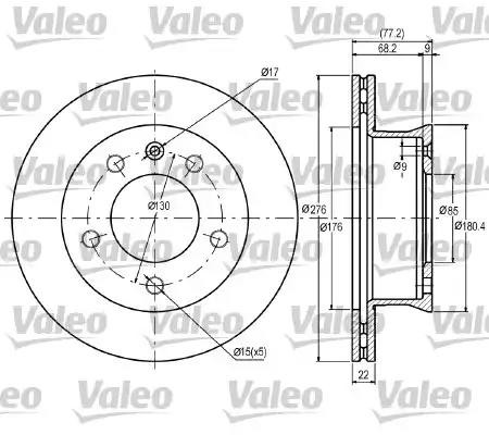 Тормозной диск 187041 VALEO PHC