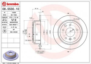 Тормозной диск 08.5530.10 BREMBO