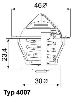 Термостат, охлаждающая жидкость 400780D WAHLER