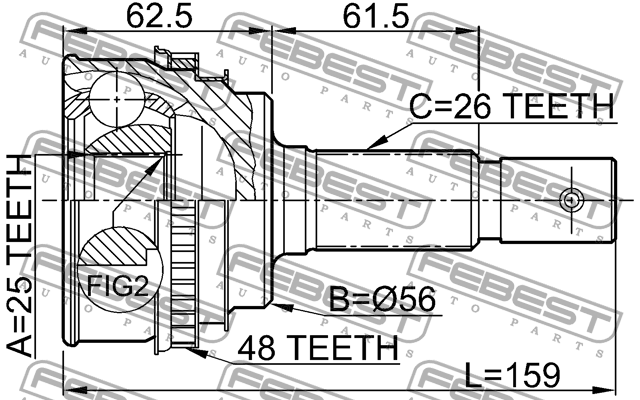 ШРУС 0110-005A48 FEBEST