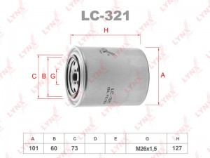 Фильтр масляный двигателя LC-321 LYNXAUTO