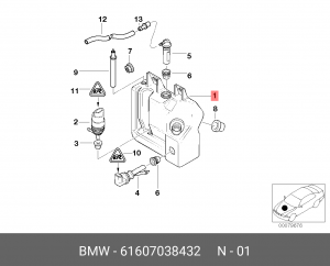 Бачок стеклоомывателя 61 60 7 038 432 BMW