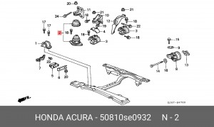 Подвеска, двигатель 50810SE0932 HONDA