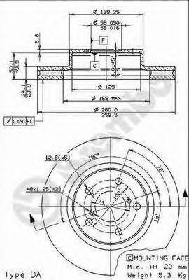Тормозной диск 09.5673.14 BREMBO
