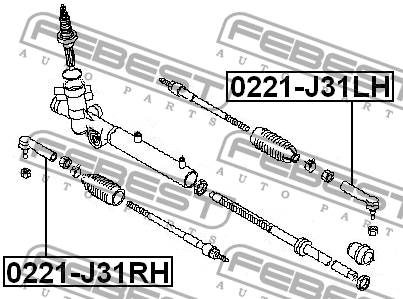 Наконечник рулевой тяги 0221-J31LH FEBEST