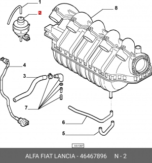 Датчик, давление во впускном газопроводе 46467896 ALFA FIAT LANCIA