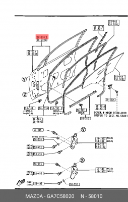Дверь передняя GA7C58020 MAZDA