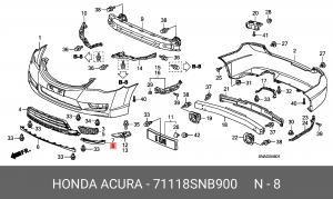 Спойлер - юбка бампера 71118SNB900 HONDA
