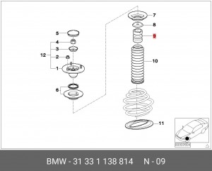 Отбойник амортизатора подвески 31 33 1 138 814 BMW