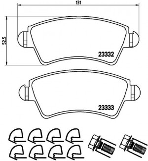 Комплект тормозных колодок, диско P61067 BREMBO