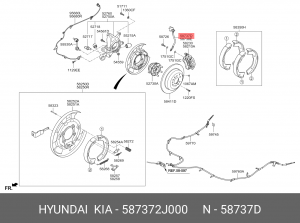 Шланг тормозной 587372J000 HYUNDAI KIA