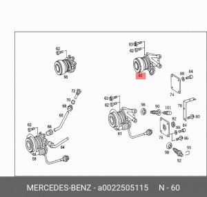 Подшипник выжимной сцепления A0022505115 MERCEDES BENZ