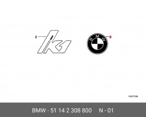 Эмблема 51 14 2 308 800 BMW