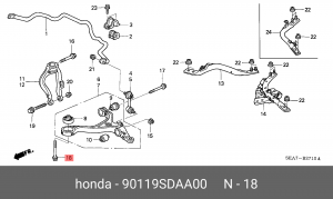Болт подвески 90119SDAA00 HONDA