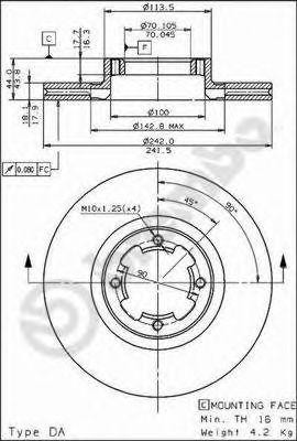 Тормозной диск 09.5088.10 BREMBO