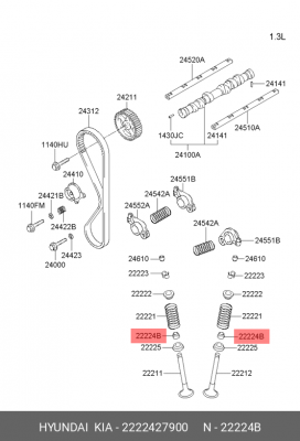 Уплотнительное кольцо, стержень кла 2222427900 HYUNDAI KIA