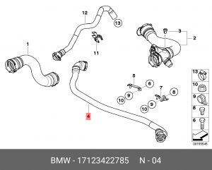 Патрубок системы охлаждения ДВС 17 12 3 422 785 BMW