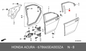 Деталь 67866SEA003ZA HONDA